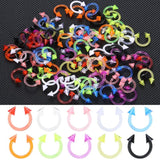 100Pcs 16G Horseshoe Piercing Spike Circular for Septum Acrylic Mix Nose Ring