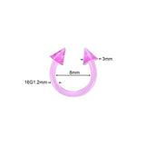 100Pcs 16G Horseshoe Piercing Spike Circular for Septum Acrylic Mix Nose Ring