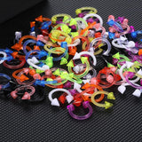 100Pcs 16G Horseshoe Piercing Spike Circular for Septum Acrylic Mix Nose Ring