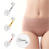 Fem. G23 Titanium Heart Crystal Belly Button Ring