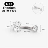 Fem. G23 Titanium Heart Crystal Belly Button Ring