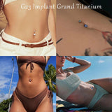 G23 Titanium Opal Zircon Belly Button Ring Round Cubic Bar Barbell