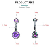 G23 Titanium Opal Zircon Belly Button Ring Round Cubic Bar Barbell