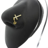 Heart Shape Stainless Steel Nose Ring with Gem Dangle