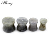 2pcs 6-22mm Spectrolite Stone Ear Tunnels Plugs Expander Earrings Gauges