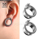 Stainless Steel Snake Eat Tail Ear Tunnels Stretchers Body Piercing