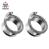 Stainless Steel Snake Eat Tail Ear Tunnels Stretchers Body Piercing