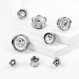 Giga 2 PCS Stainless Steel Ear Plugs Ink-Painting Double Flared Tunnel Gauges
