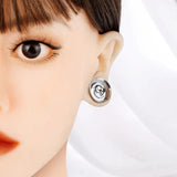 Giga 2 PCS Stainless Steel Ear Plugs Ink-Painting Double Flared Tunnel Gauges