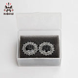 Vintage Flower Ear Plugs Stainless Steel Zircon Body Piercing Jewelry