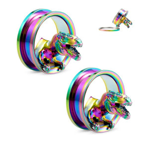 Surgical Steel Dinosaur Piercing Tunnels Tyrannosaurus Ear Gauge Stretcher