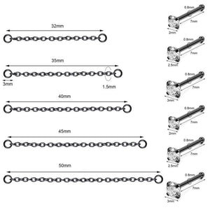 Bohemia Halloween Style Nose Chain Stainless Steel Nostril Studs