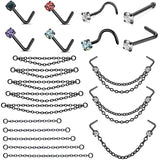 Bohemia Halloween Style Nose Chain Stainless Steel Nostril Studs