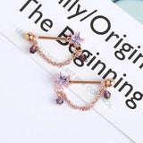Star Shape Nipple Piercing Ring Zircon Purple Chest Stud Nipple Body Jewelry