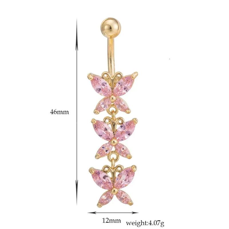 Butterfly Surgical Steel Belly Button Piercing with Zircon