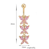 Butterfly Surgical Steel Belly Button Piercing with Zircon