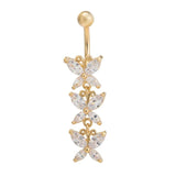 Butterfly Surgical Steel Belly Button Piercing with Zircon