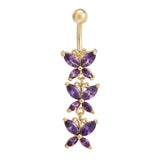 Butterfly Surgical Steel Belly Button Piercing with Zircon