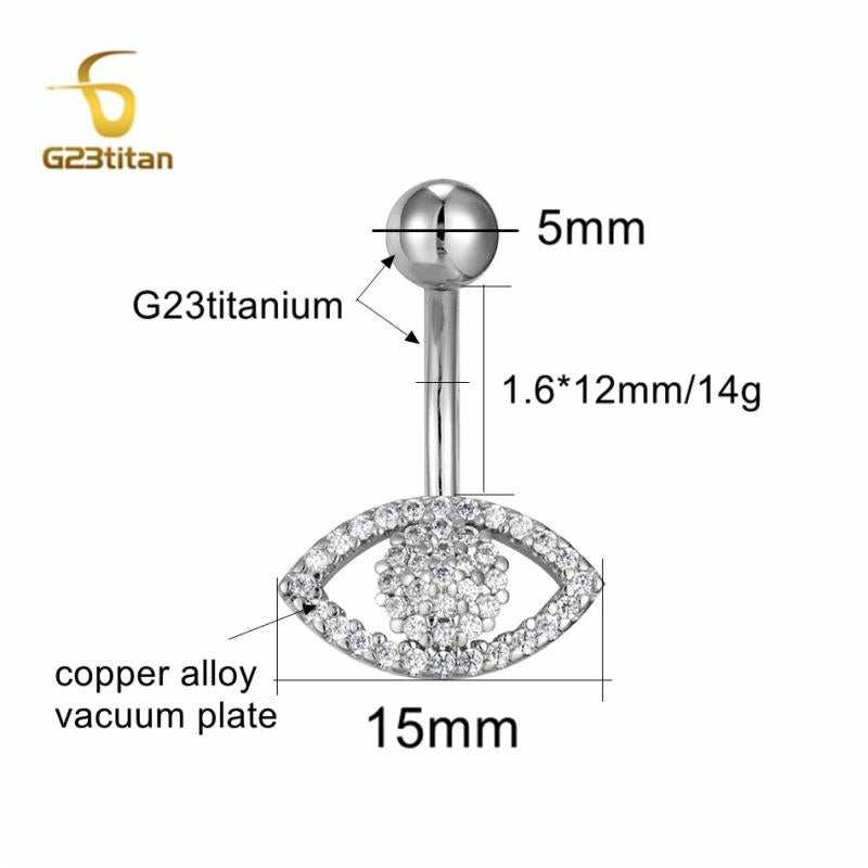 G23 Titanium Zircon God's Eye Belly Button Ring