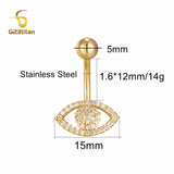 G23 Titanium Zircon God's Eye Belly Button Ring