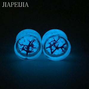 Red Coral Luminous Ear Tunnel Gauges Ear Stretcher Plug Earring 6-30mm