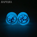 Red Coral Luminous Ear Tunnel Gauges Ear Stretcher Plug Earring 6-30mm