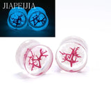 Red Coral Luminous Ear Tunnel Gauges Ear Stretcher Plug Earring 6-30mm