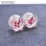 Red Coral Luminous Ear Tunnel Gauges Ear Stretcher Plug Earring 6-30mm