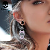 2PCS Stainless Steel Poison Bottle Dangles Ear Piercing Tunnels Plugs