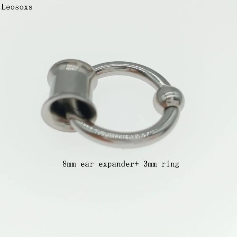 Surgical Steel Ear Flesh Double Flared Gauges BCR Ball Closure Nose Septum Ring