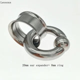Surgical Steel Ear Flesh Double Flared Gauges BCR Ball Closure Nose Septum Ring