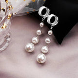 2PC Goth Pearl Ear Tunnel Stainless Steel Tunnel Plug Earrings