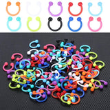 100pcs Acrylic BCR Circular Barbell Nose Rings Lip Piercing 16G
