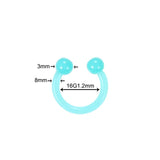 100pcs Acrylic BCR Circular Barbell Nose Rings Lip Piercing 16G
