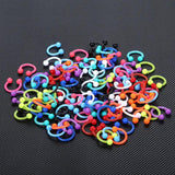 100pcs Acrylic BCR Circular Barbell Nose Rings Lip Piercing 16G