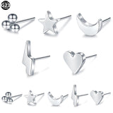 10pcs Titanium Nose Labret Stud Body Jewelry