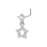 Cross Nose Ring for Women L Shape Nose Stud Piercing Jewelry