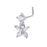 Cross Nose Ring for Women L Shape Nose Stud Piercing Jewelry