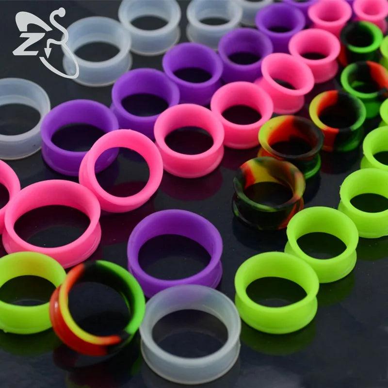 Silicone Flexible Thin Ear Plugs Double Flared Expander Gauges