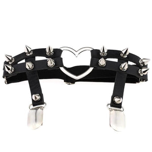 PU Leather Garter Belt Leg Thigh Ring Stockings Belt Chain Harness