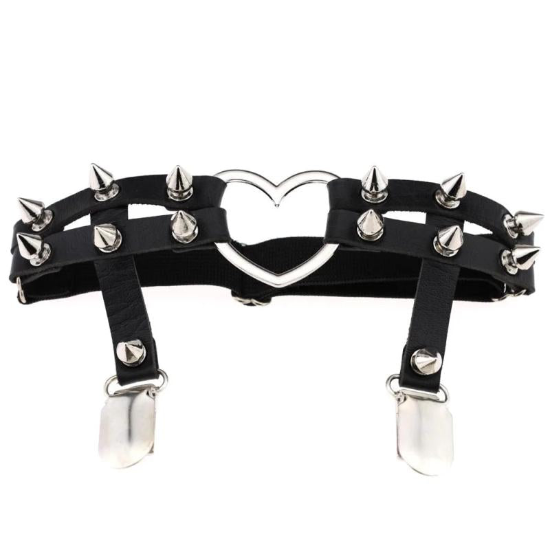 PU Leather Garter Belt Leg Thigh Ring Stockings Belt Chain Harness