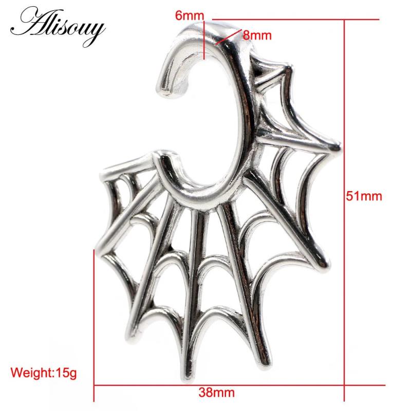 316L Stainless Steel Spider Web Oval Ear Weights Expander Stretcher Plug Gauges