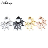316L Stainless Steel Spider Web Oval Ear Weights Expander Stretcher Plug Gauges
