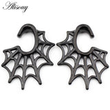316L Stainless Steel Spider Web Oval Ear Weights Expander Stretcher Plug Gauges