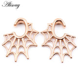 316L Stainless Steel Spider Web Oval Ear Weights Expander Stretcher Plug Gauges