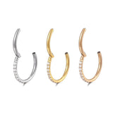 1PS G23 Titanium Zircon Segment Rings Small Septum Piercing Nose Earrings