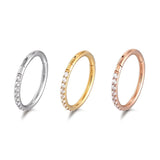 1PS G23 Titanium Zircon Segment Rings Small Septum Piercing Nose Earrings