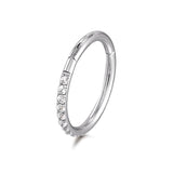 1PS G23 Titanium Zircon Segment Rings Small Septum Piercing Nose Earrings