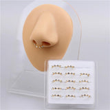 15PCS Boxed Crystal Nose Rings - Sparkly Nose Piercing Jewelry