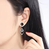 2Pcs Stainless Steel Ear Plugs Tunnels CZ Gem Expansions Ear Reamer Earrings